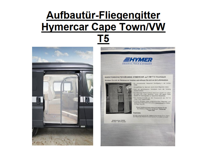 Aufbautür-Fliegengitter Hymercar Cape Town / VW T5
